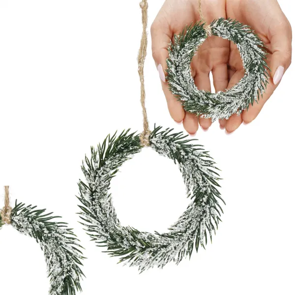 Joulukoriste Springos CA1210, vihreä pieni seppele, 10 cm
