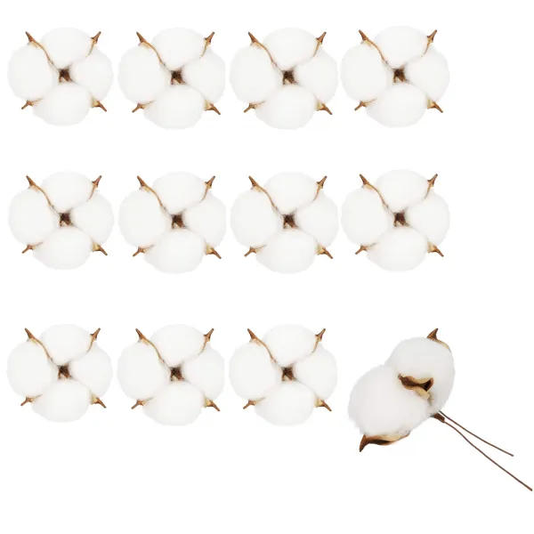 Artificial cotton Springos CA1215 12 pcs, Christmas decorations on wire