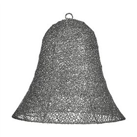 Christmas bauble Grey Bell Metal Plastic