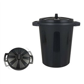 Rubbish Bin Dem Black With lid