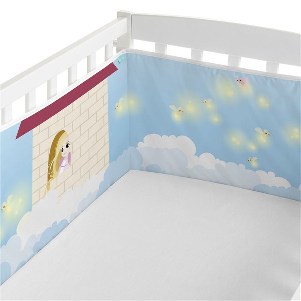 Cot protector HappyFriday Mr Fox Long braid Multicolour 210 x 40 cm