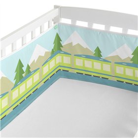 Cot protector HappyFriday Happynois Train Multicolour 210 x 40 cm