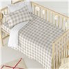 Cot Bedding Set HappyFriday BASIC KIDS Beige Baby Crib