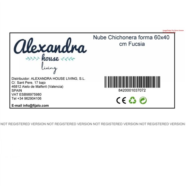 Cot protector HappyFriday Basic Kids Cloud Fuchsia 60 x 40 cm