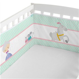 Cot protector HappyFriday Mr Fox Pumpkin Multicolour 210 x 40 cm