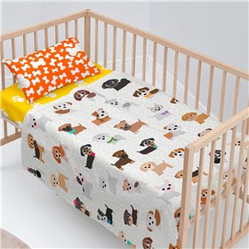 Cot Bedding Set HappyFriday Multicolour Baby Crib Dog 2 Pieces