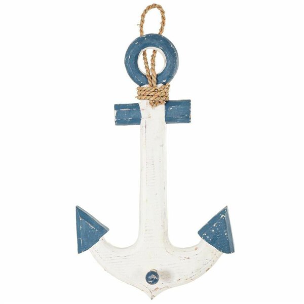 Hanging decoration Alexandra House Living White 6 x 40 x 30 cm Anchor