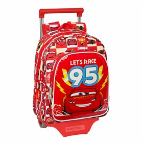 School Rucksack with Wheels Safta Let's Race White