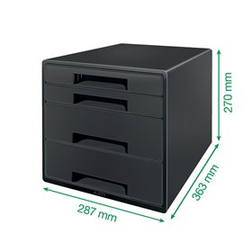 Filing Cabinet Leitz Black Recycled plastic Recyclable