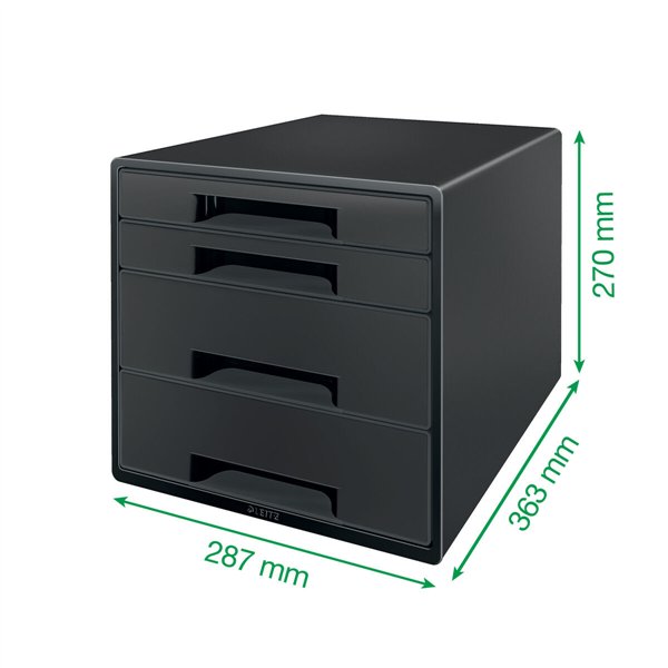 Filing Cabinet Leitz Black Recycled plastic Recyclable