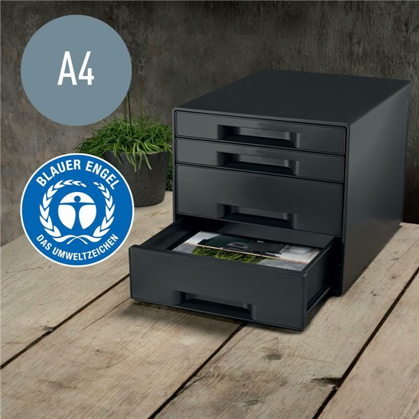 Filing Cabinet Leitz Black Recycled plastic Recyclable