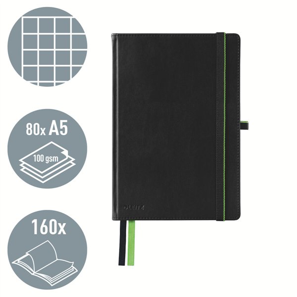 Notepad Leitz Complete Black A5 80 Sheets