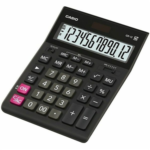 Calculator Casio GR-12 Black Plastic