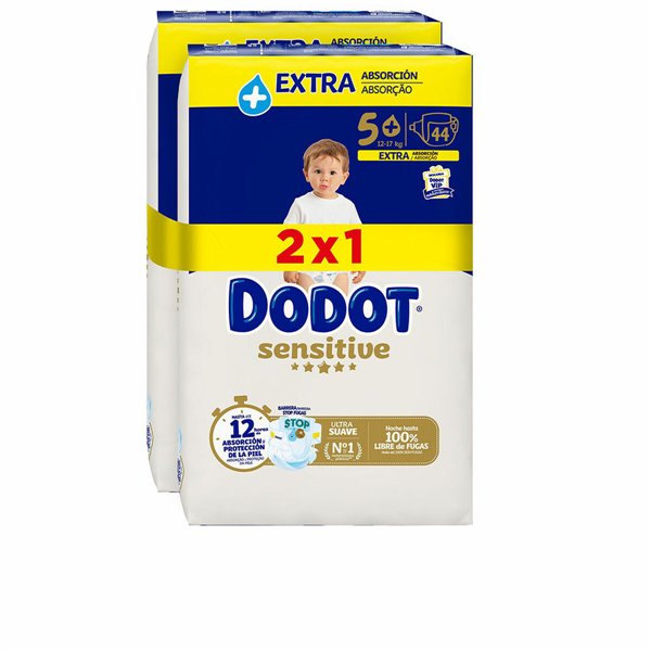 Disposable nappies Dodot Sensitive Extra 5 12-17 kg (88 Units)