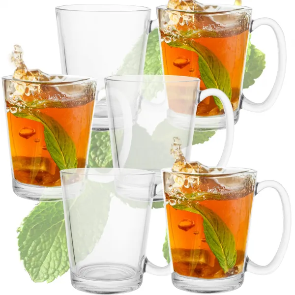 Kahvi- ja teelasit Springos HA7497, 6 kpl, 300 ml kahvalla, latten setti