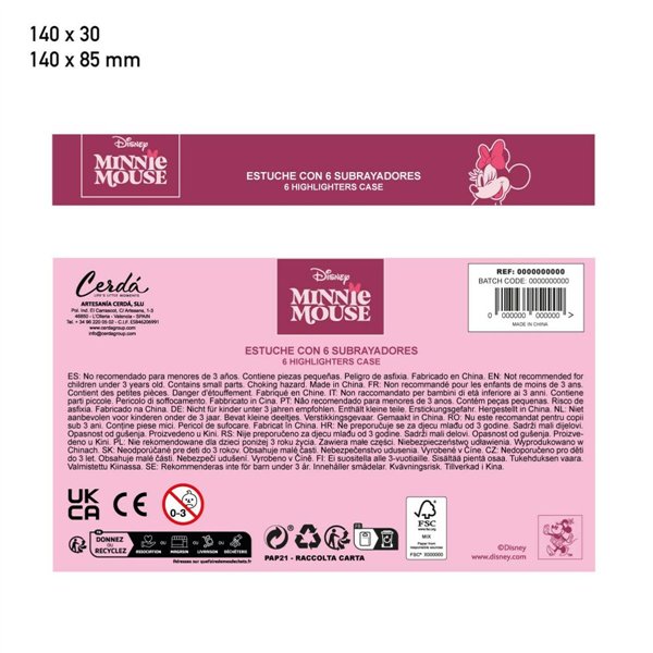 Set of Markers Minnie Mouse Multicolour 5 Pieces