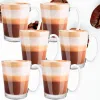 Coffee and tea glasses Springos HA7497, 6 pcs, 300 ml with handle, latte set