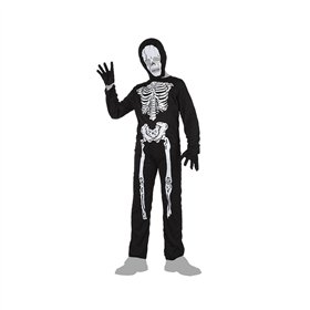 Costume for Children Black Skeleton 7-9 Years (3 Pieces)