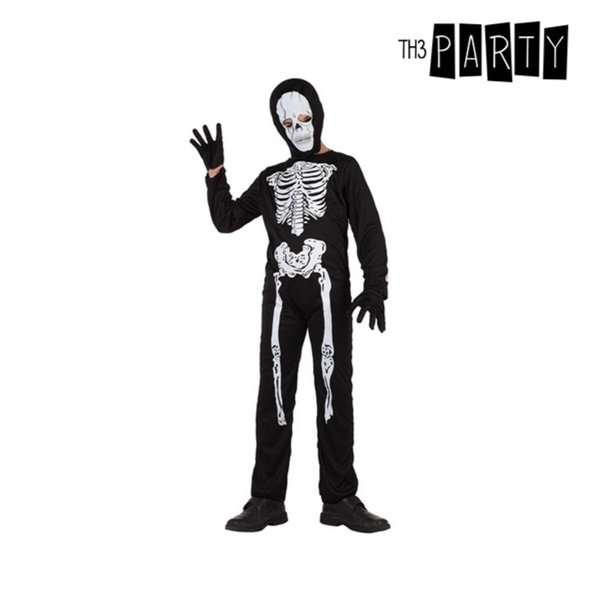 Costume for Children Black Skeleton 7-9 Years (3 Pieces)