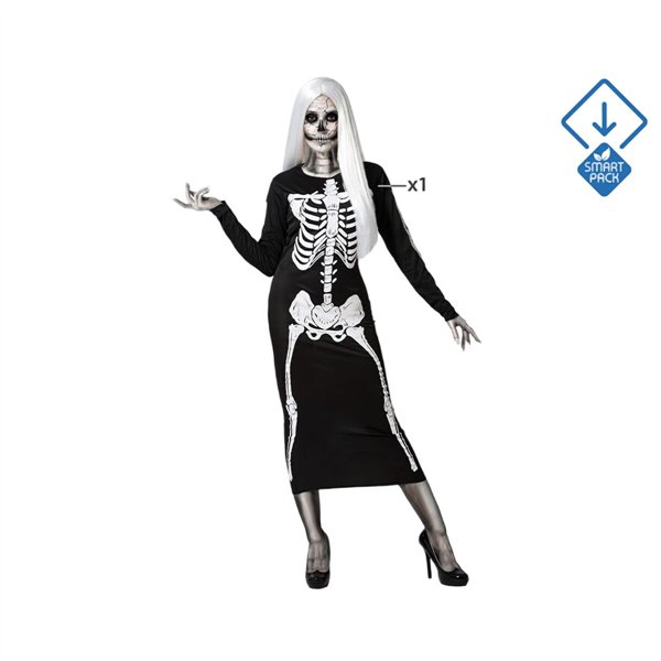Costume for Adults Black Skeleton M/L