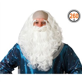 Wig with beard Wizard White