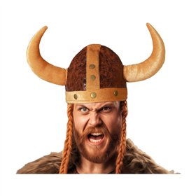 Hat Male Viking Brown Horns One size