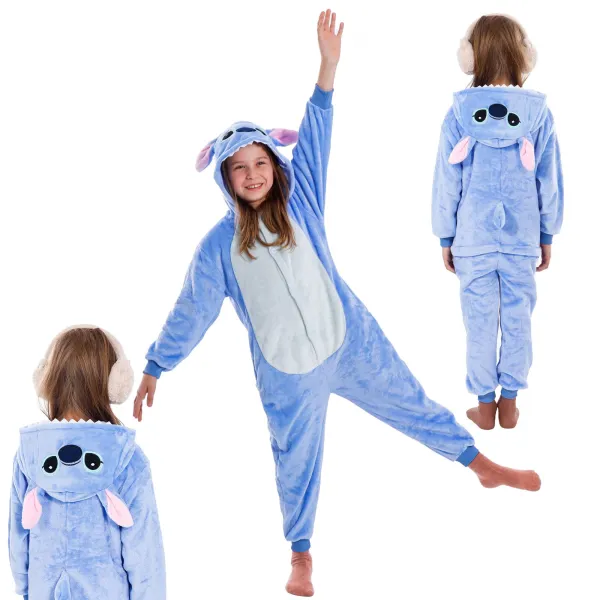 Laste kigurumi pidžaama Stitch, üheosaline kombinesoon Springos HA5065, suurus 120-130 cm