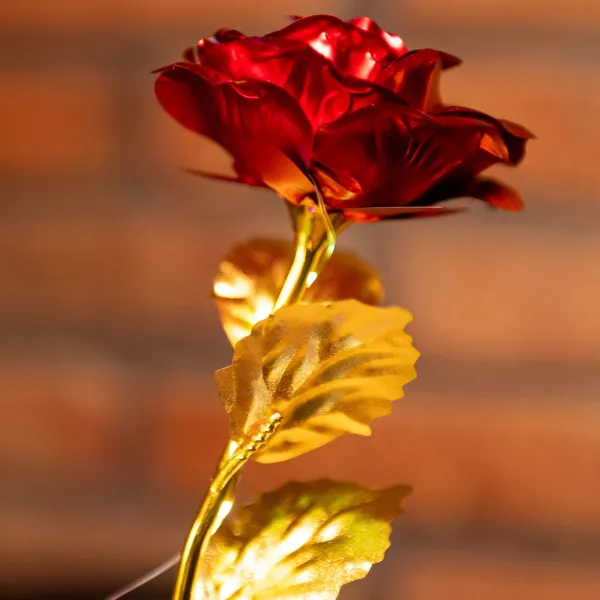 Eternal Rose Springos HA5158, 25 cm, LED Light Decoration, Red Flower