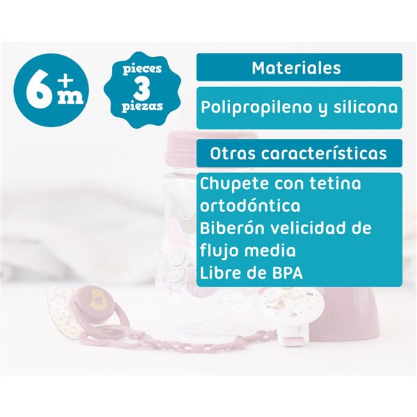 Baby's bottle 250 ml Pink