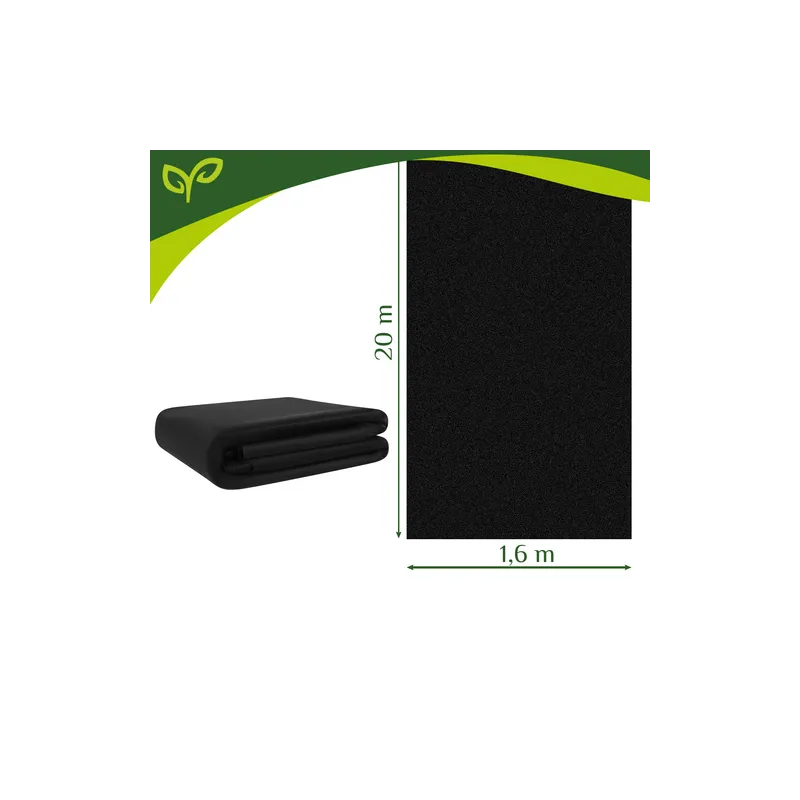 Melnais agrotekstils 1,6x20m 50g/m2 Gardlovs