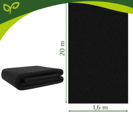 Melnais agrotekstils 1,6x20m 50g/m2 Gardlovs