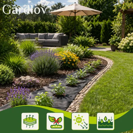 Melnais agrotekstils 1,6x20m 50g/m2 Gardlovs