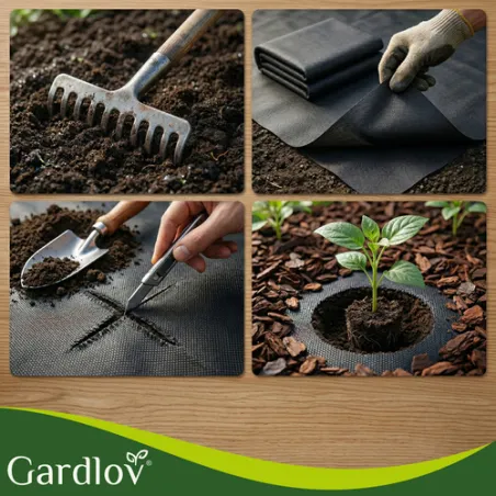 Melnais agrotekstils 1,6x20m 50g/m2 Gardlovs