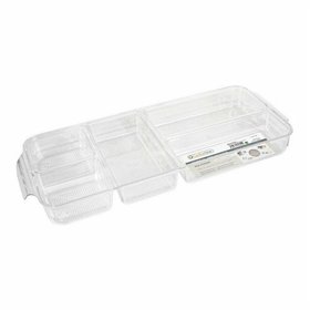 Tray with Compartments Confortime polystyrene 45 x 18 x 4,7 cm 12 Units (45 x 18 x 4,7 cm)