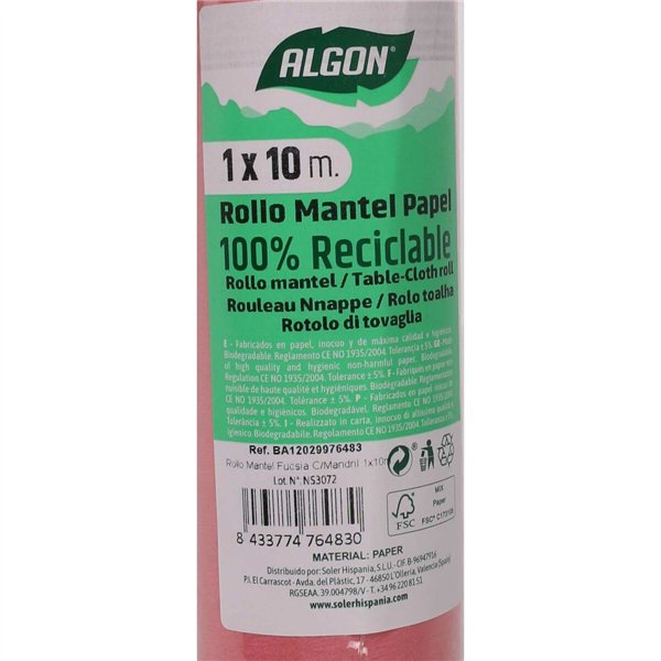 Tablecloth roll Algon Fuchsia 1 x 10 m (12 Units)