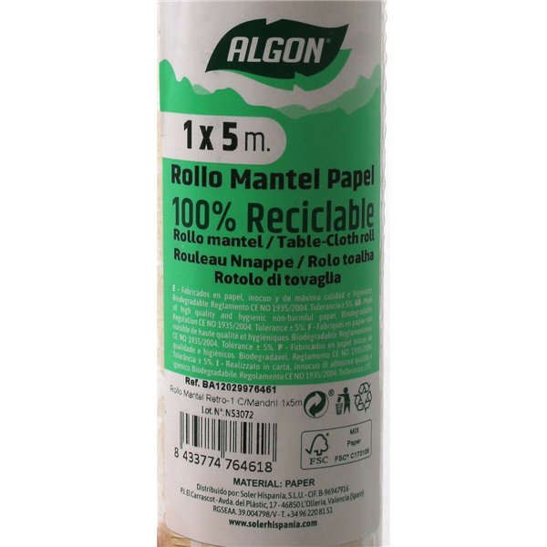 Tablecloth roll Algon Disposable Elegant 1 x 5 m (16 Units)