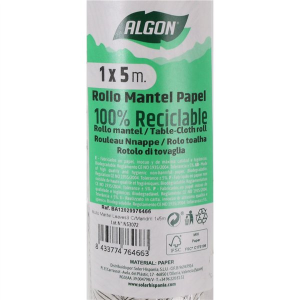 Tablecloth roll Algon Disposable Sheets 1 x 5 m (16 Units)