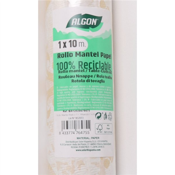 Tablecloth roll Algon Disposable Elegant 1 x 10 m (12 Units)
