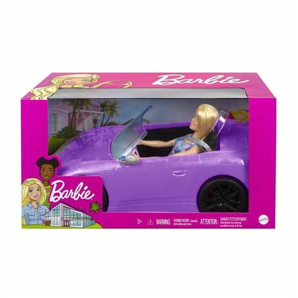 Doll Barbie And Her Purple Convertible