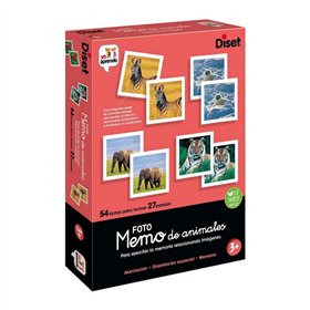 Educational Game Diset Memo Photo Animales 54 Pieces