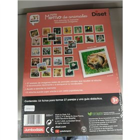 Educational Game Diset Memo Photo Animales 54 Pieces