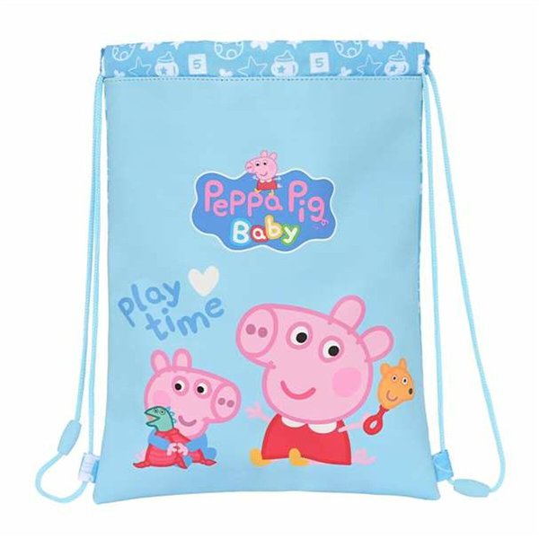 Backpack with Strings Peppa Pig Light Blue 26 x 34 x 1 cm