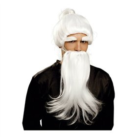 Wig with beard My Other Me Fu Man Chu White