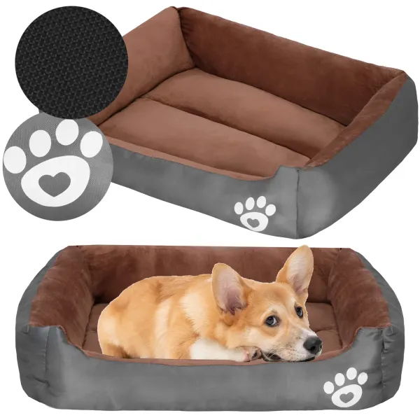 Small dog, cat bed S Springos PA0329S, resting place, puppy bed brown-gray
