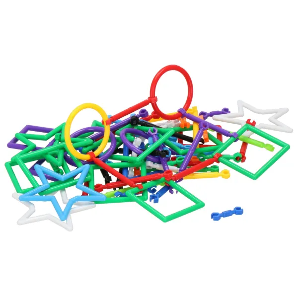 Construction and assembly blocks for children Springos KG0040, 869 pcs, colorful tubes