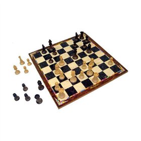 Parchís, Chess and Checkers Board Wood Accessories 3-in-1