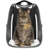 Pet carrier backpack for cats, rabbits, and dogs Springos PA0229, up to 12 kg, 40 x 34 x 21 cm, gray, transparent