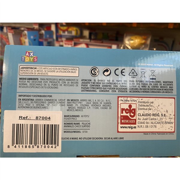 Fluffy toy Fisher-Price Monkey 20 cm Plastic