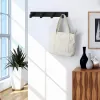 Wall-mounted bathroom hanger with 4 hooks Springos HA5178, aluminum, black, for hallway and kitchen