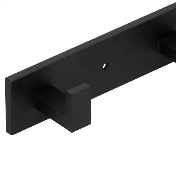 Wall-mounted bathroom hanger with 4 hooks Springos HA5178, aluminum, black, for hallway and kitchen